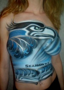 Seattle Seahawks body paint